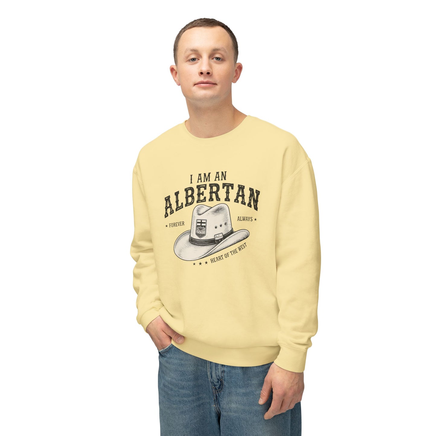 I Am Albertan Premium Unisex Crewneck Sweatshirt