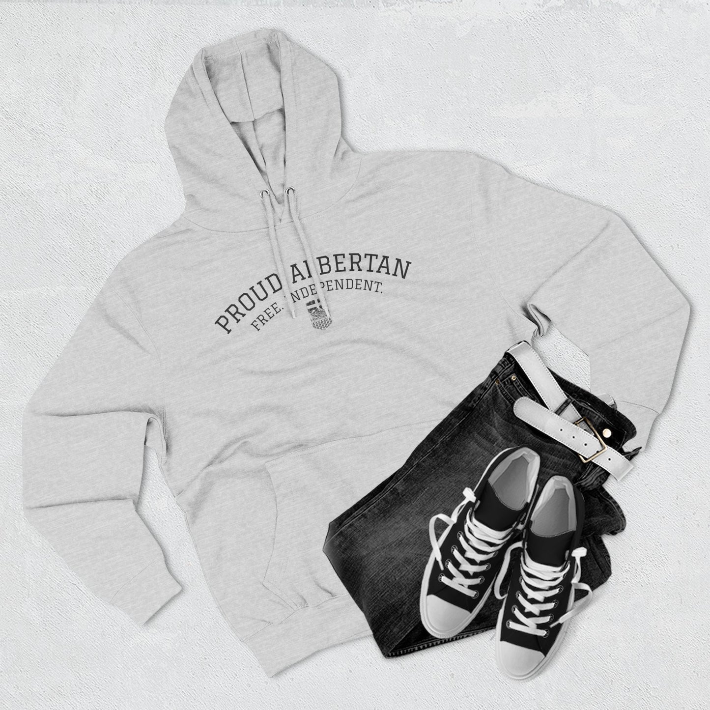 Proud Albertan Simple Unisex Varsity Hoodie