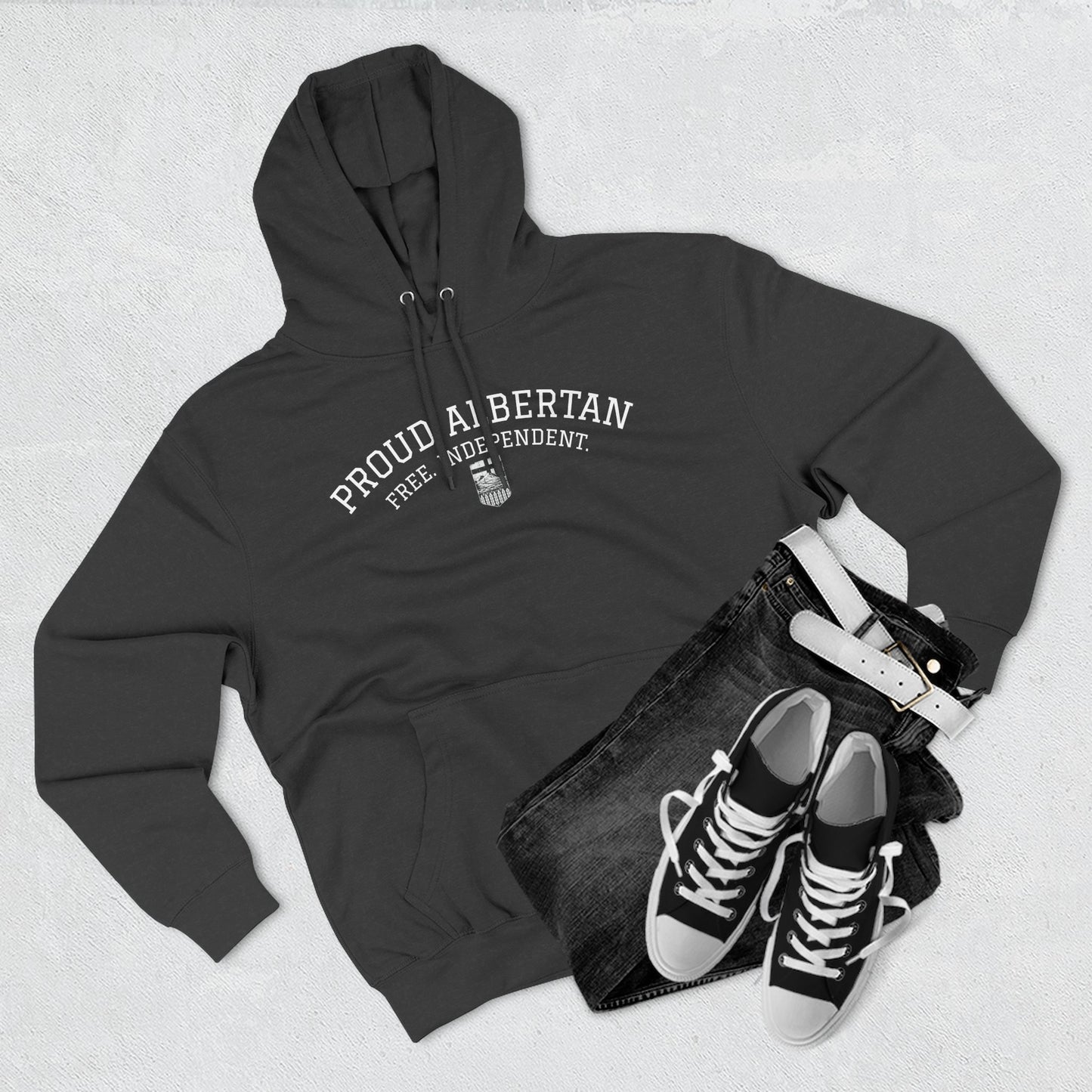 Proud Albertan Simple Unisex Varsity Hoodie
