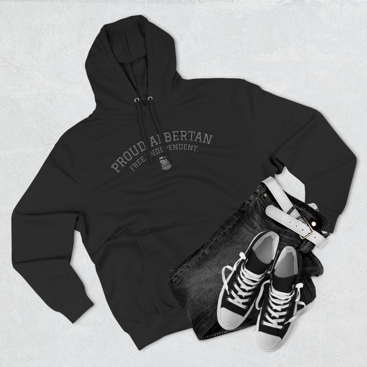Proud Albertan Simple Unisex Varsity Hoodie