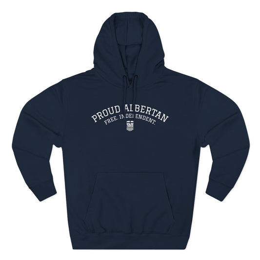 Proud Albertan Simple Unisex Varsity Hoodie