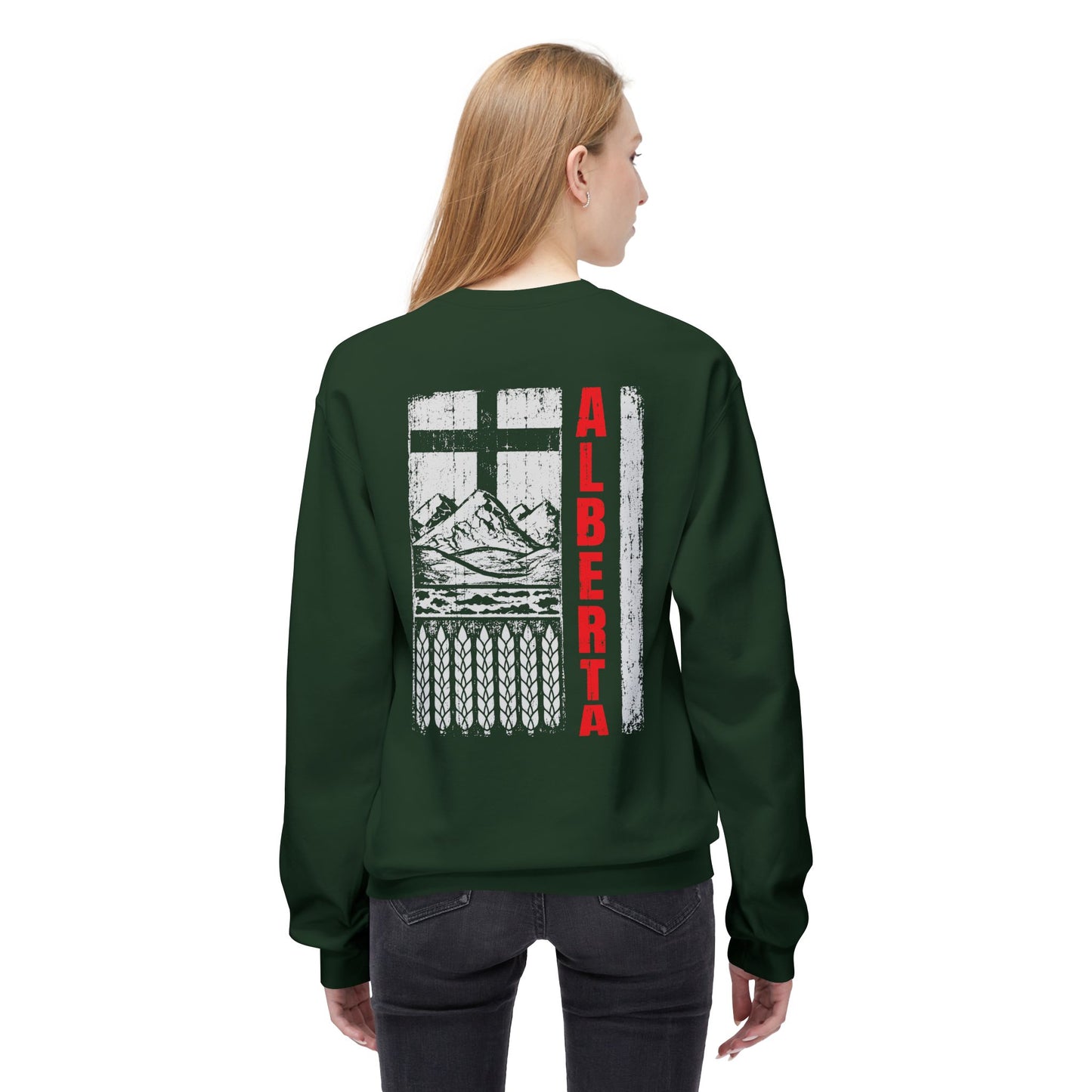 Rugged Alberta Red (On the Back) Crewneck Sweatshirt