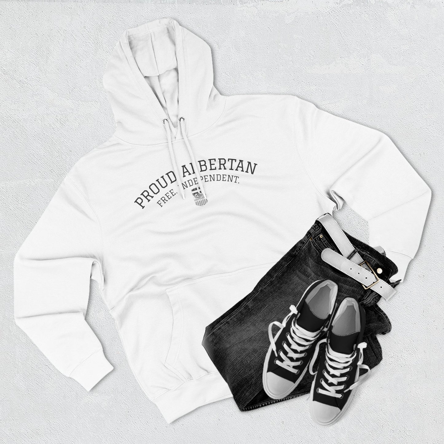 Proud Albertan Simple Unisex Varsity Hoodie