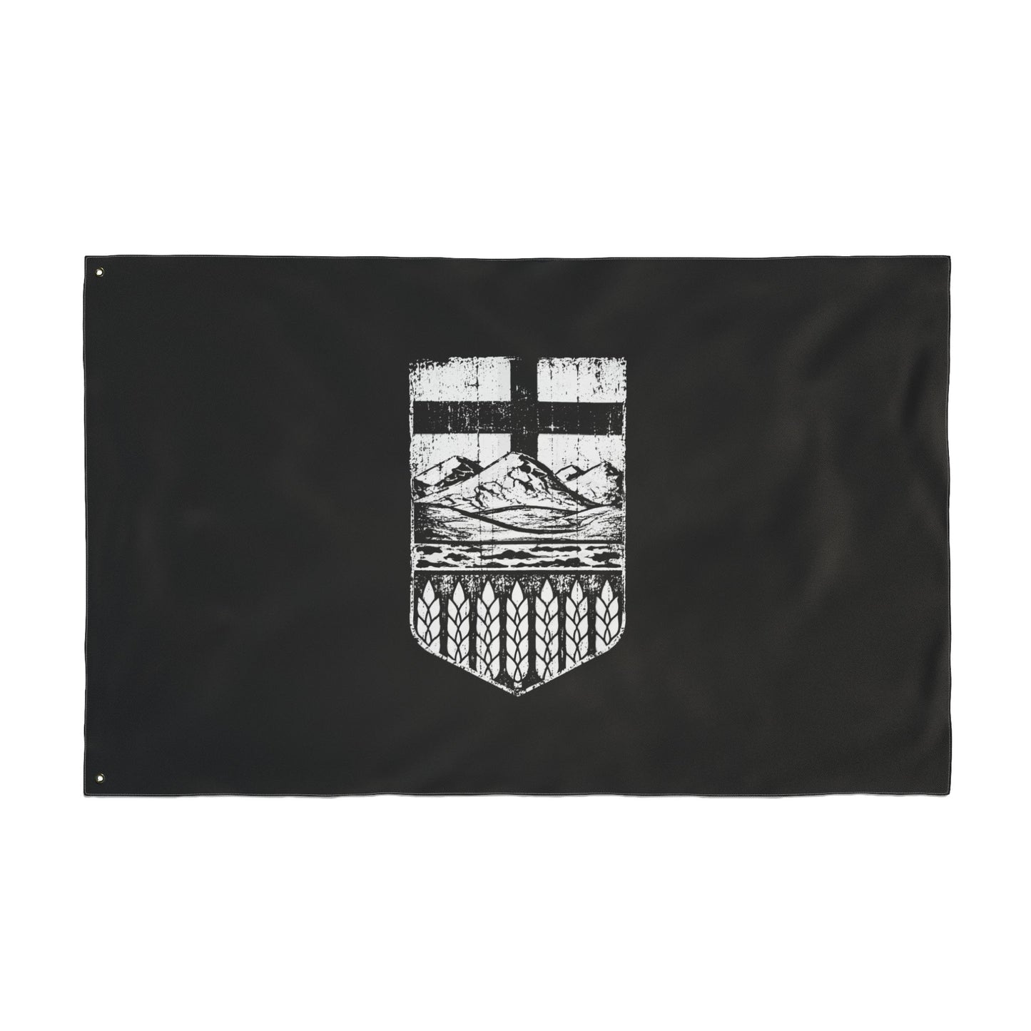 Rugged Black Alberta Flag