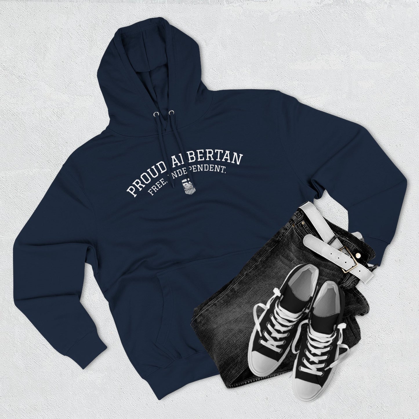 Proud Albertan Simple Unisex Varsity Hoodie