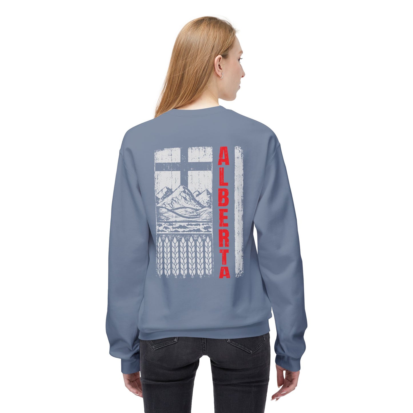 Rugged Alberta Red (On the Back) Crewneck Sweatshirt