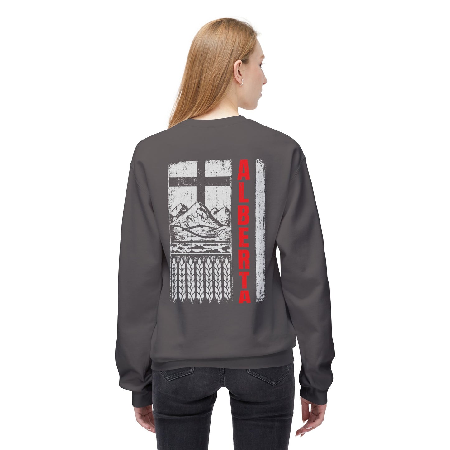 Rugged Alberta Red (On the Back) Crewneck Sweatshirt