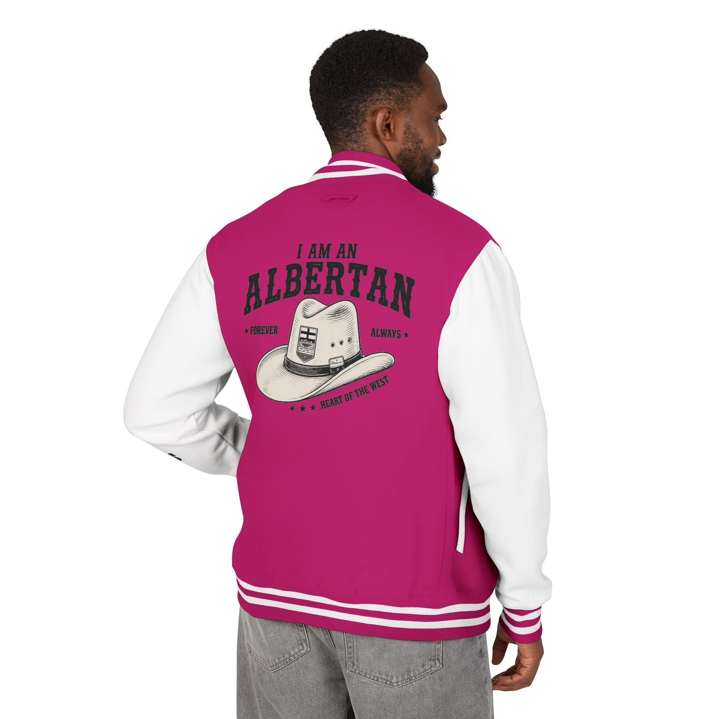 I am Albertan Unisex Heavyweight Letterman Jacket