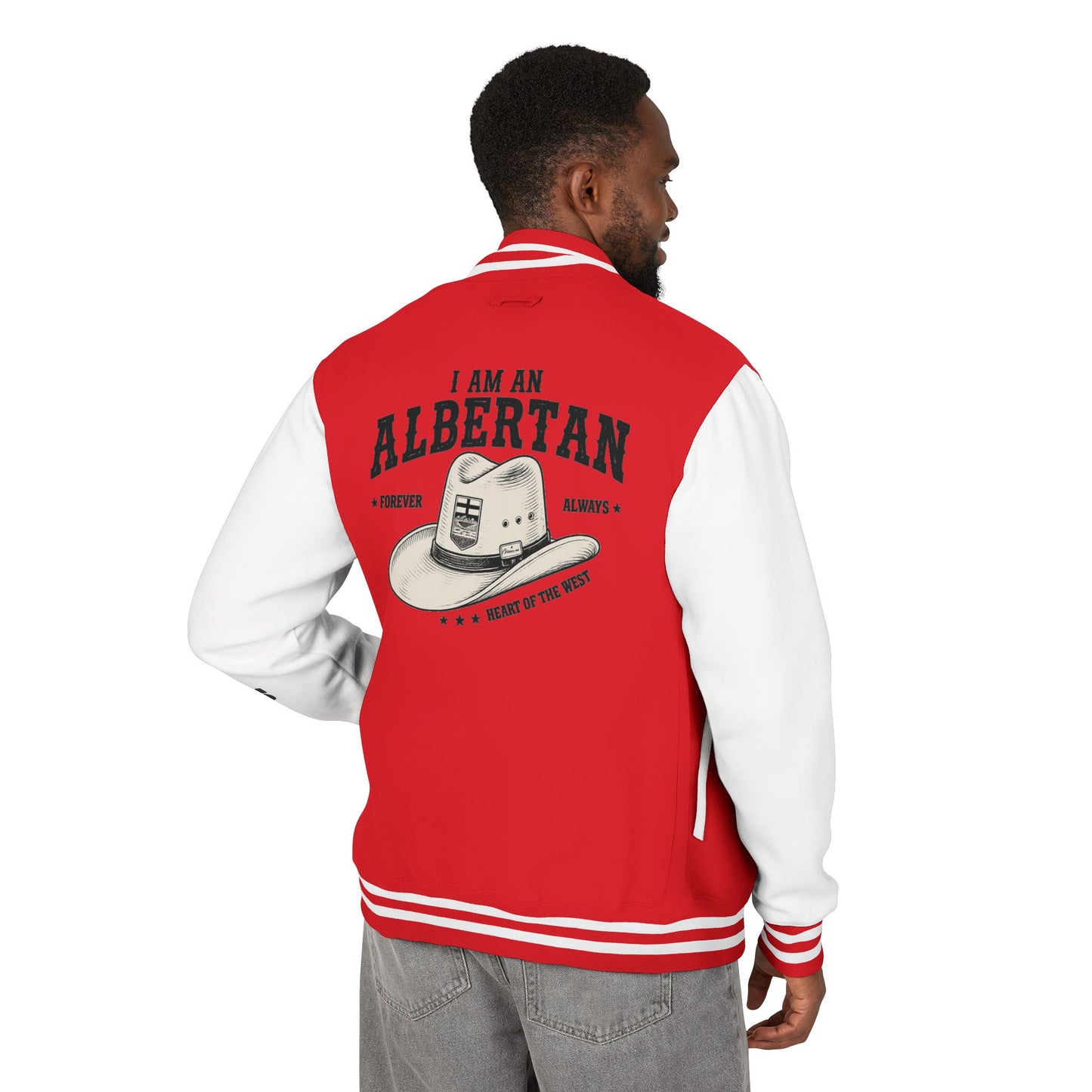 I am Albertan Unisex Heavyweight Letterman Jacket