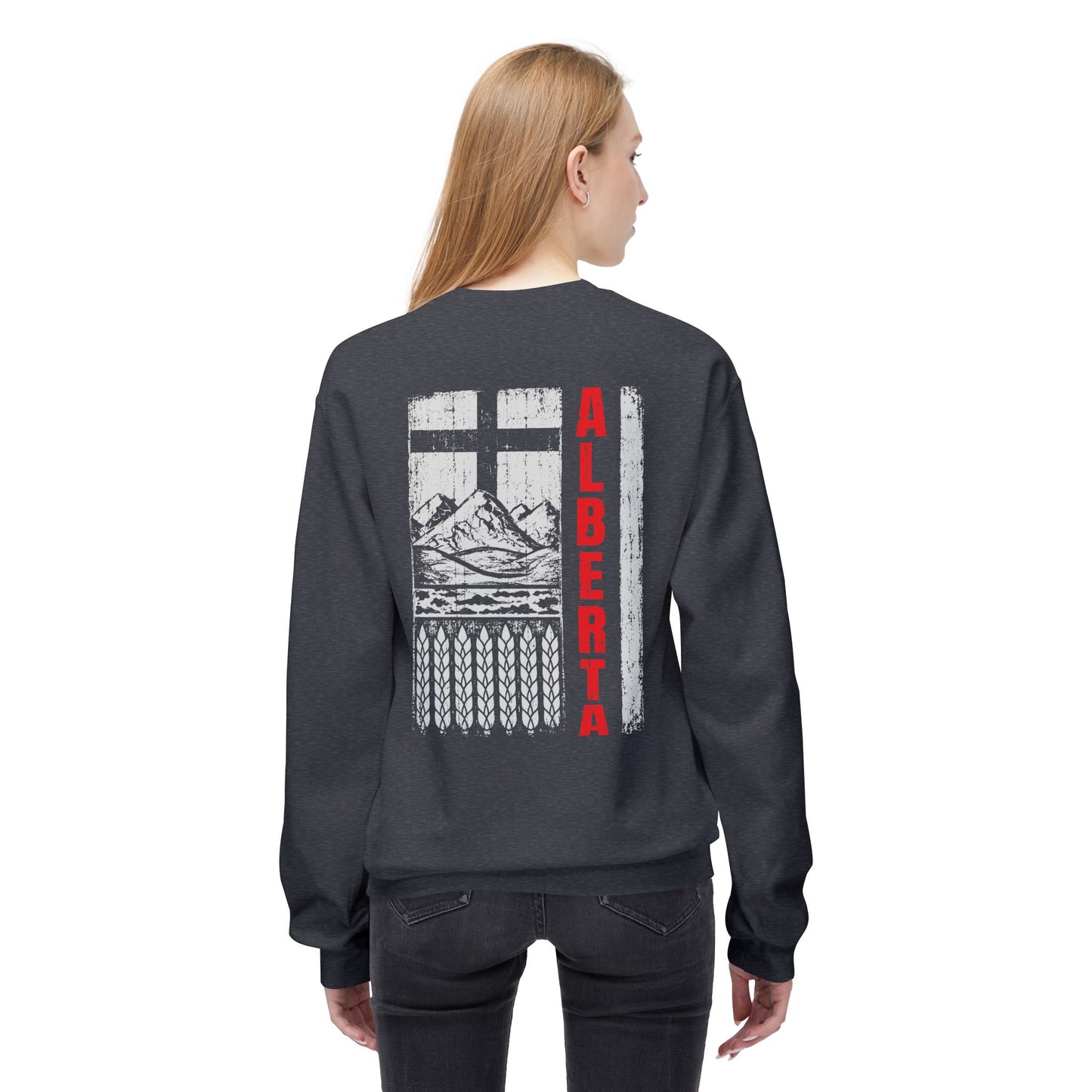Rugged Alberta Red (On the Back) Crewneck Sweatshirt