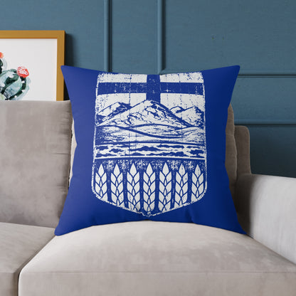 Rugged Alberta Shield Canvas Pillow