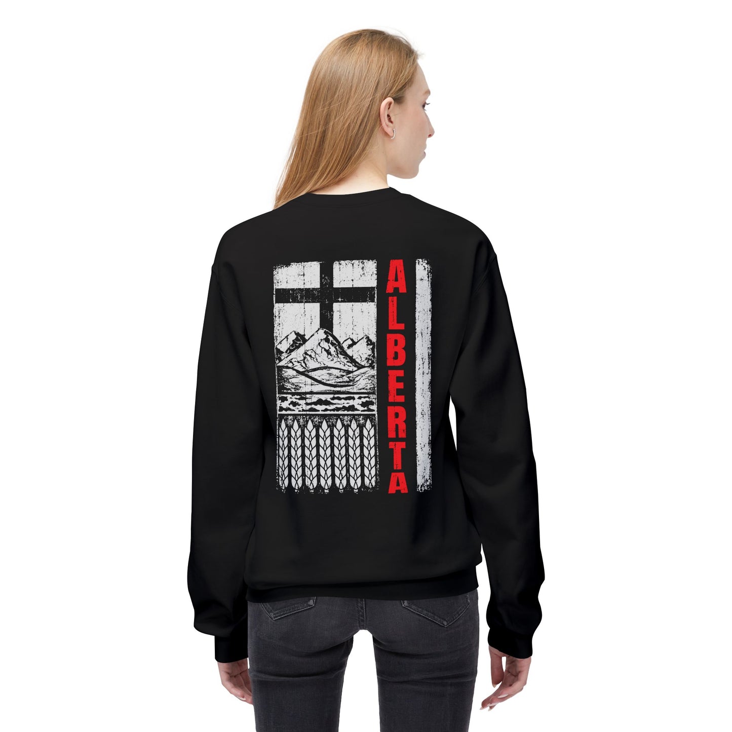 Rugged Alberta Red (On the Back) Crewneck Sweatshirt