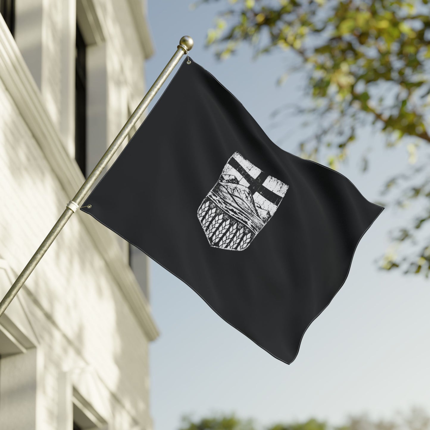 Rugged Black Alberta Flag
