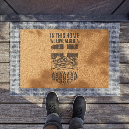 'In This Home, We Love Alberta' Rustic Doormat